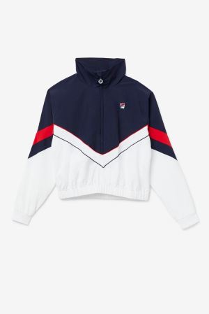 FILA Chiaki 2 Wind Jackets Navy / White / Navy,Womens Clothing | CA.PCMWYH950